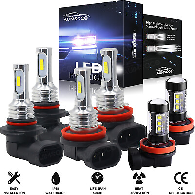 #ad Combo LED Headlight Kit High Low Fog Light Bulbs For Honda Accord 2013 2014 15 $35.99