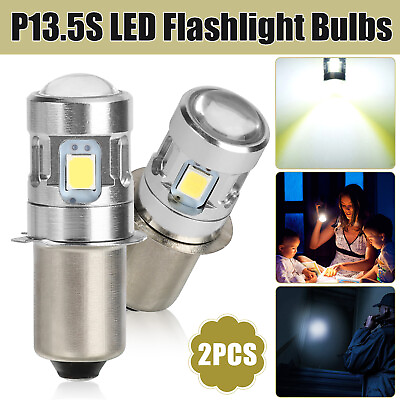 #ad 2PCS 6000K P13.5S PR2 4 LED Flashlight Torch Bulbs Light 6V Upgrade Lamp Bright $8.98