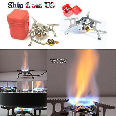 #ad 3500W Portable Burner Gas Propane Stove Camping Ignition Cooking Hiking Pinic $16.99