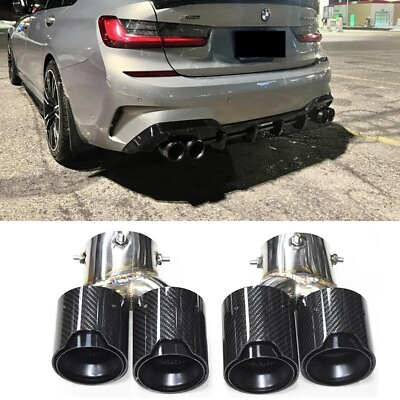 #ad 2x BMW M Performance Carbon Fiber Exhaust Tips for BMW G20 M340i G23 G21 M440i $294.97