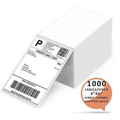 #ad Clearance Direct Thermal Labels 4x6 FanfoldShipping Label 1000 2000 Per Stack $16.98