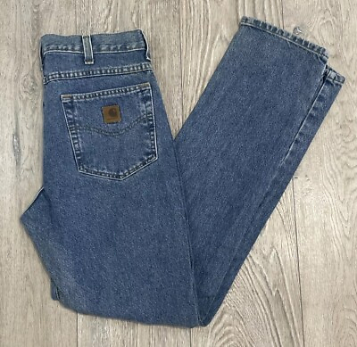 #ad Carhartt Mens Jeans Blue Denim Tag 32x34 Traditional Fit Measures 31x32 $25.00