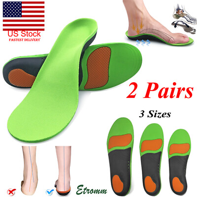 #ad 2 Pairs Orthotic Shoe Insoles Inserts Flat Feet High Arch Support For Fasciitis $15.89