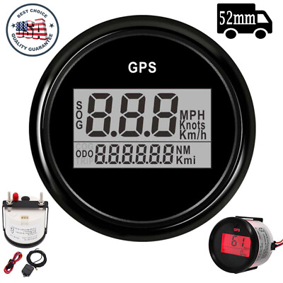 #ad 52mm GPS Digital Speedometer Odometer Universal Gauge For Car Truck Boat Marine $42.78