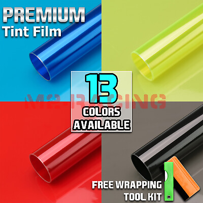 #ad 13 Colors Premium Glossy Headlight Taillight Fog Light Vinyl Sticker Tint Film $5.95