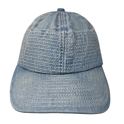#ad Unbranded Men#x27;s Slideback Hat Blue OSFM Denim Stitched Accents $20.00