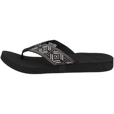 #ad Reef Women#x27;s Sandals Reef Spring Woven Black White $17.61