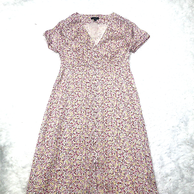 J.CREW Floral Print Midi Dress “Field Day” Size 10 PRETTY amp; FEMININE Pink $35.99