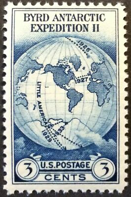 #ad #733 USA 1933 Byrd Antarctic Expedition II Mint Never hinged Single stock Scan $0.99