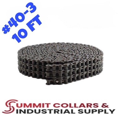 #ad #40 3 Triple Strand Roller Chain 10 Feet with 1 Connecting Link $55.95