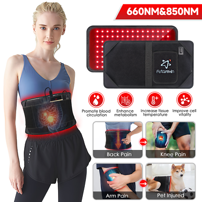 #ad Red amp; Infrared Belt LED Light Therapy Wrap for Body Back Pain Relief Lose Weight $79.19