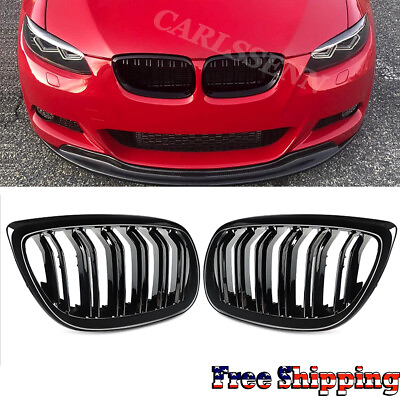#ad Gloss Black Dual Slat Front Kidney Grille For BMW E92 E93 M3 328i Coupe 2007 10 $31.59