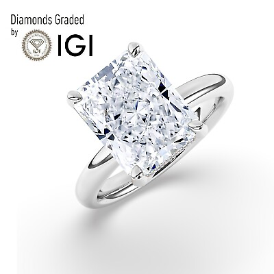 #ad Radiant Solitaire 18K White Gold Engagement Ring 7 ct Lab grown IGI Certified $5523.30