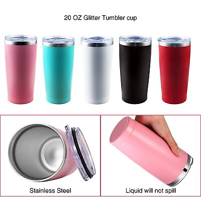 #ad 20oz Stainless Steel Tumbler Slider Lid Vacuum Insulated Travel Cup Coffee Mug $10.95