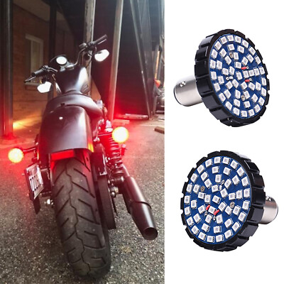 #ad Red LED Turn Signal Brake Lights 1157 Bullet For Harley Davidson Iron 883 1200 $21.19