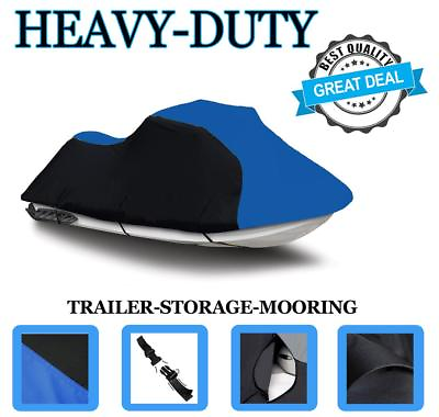#ad BLACK BLUE 600 DENIER Jet Ski PWC Cover for 2 3 Seater up to 131quot; in length $79.69