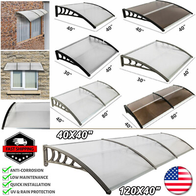 #ad 40x120quot; 80quot; 40quot; 32quot;Door Window Outdoor Awning PC Hollow Sheet Shade Cover Canopy $46.29