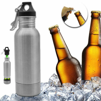 #ad 12OZ Stainless Steel Beer Bottle Insulated Soda Beer Cooler Holder Opener USA $9.39