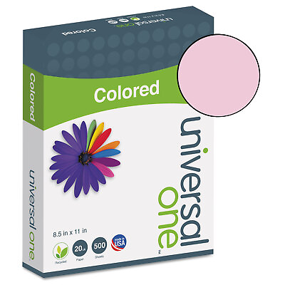 #ad UNIVERSAL Colored Paper 20lb 8 1 2 x 11 Pink 500 Sheets Ream 11204 $15.91
