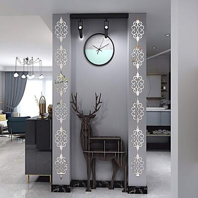 #ad 10Pcs Acrylic DIY Hollow Self Adhesive Mirror Wall Stickers Sheets Home Decals $9.91