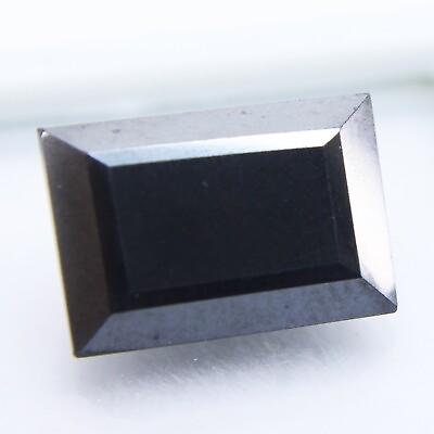 #ad Loose Gemstones Black Natural Moissanite Diamond 4.95 Ct Emerald Shape $10.00