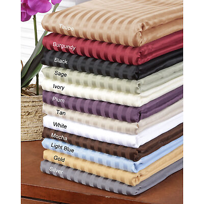 #ad 1000 TC 100% Egyptian Cotton Select Bedding Item Stripes Colors Queen Size $130.14