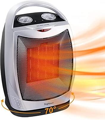 #ad Brightown Portable Ceramic Space Heater 1500W 750W 2 in 1 Oscillating Electric $51.49