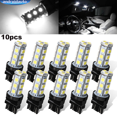 #ad 10pcs 3157 3156 Super White 18SMD LED Reverse Tail Brake Signal Light Bulb 6000K $8.99
