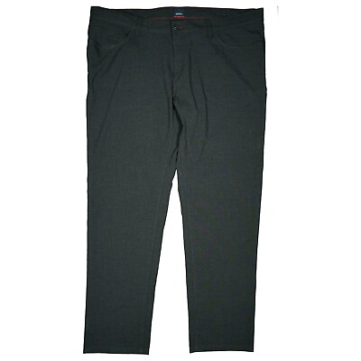 #ad HATTRIC Hunter Men Fabric Trousers Stretch Straight XXXL W42 L32 Grey Thin Plus $69.69