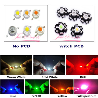 #ad 50PCS 3W watts High Power SMD LED COB Chip Lights Beads White Red Blue With PCB $9.33