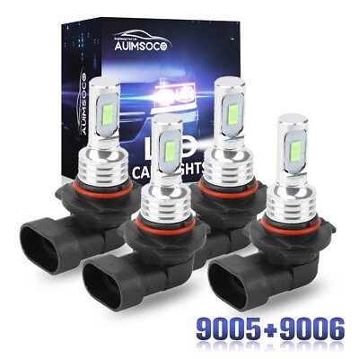 #ad For Ford Expedition 4.6L 5.4L 2003 2006 Ice Blue LED Headlight Bulbs High Low 4x $24.99