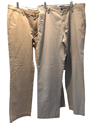#ad Dockers Men’s Size 36X32 Lot of 2 Khaki Pants One 100% Cotton One Cotton Blend $30.00