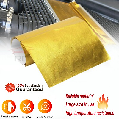 #ad Large Size Gold Intake Heat Reflective Tape Wrap Self adhesive High Temperature $21.85