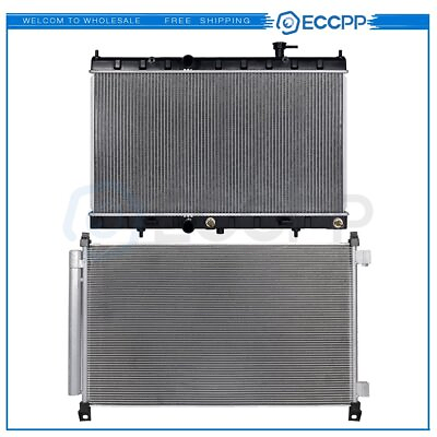 #ad Aluminum Radiator amp; AC Condenser Cooling Kit For 2014 2019 Nissan Rogue $113.49