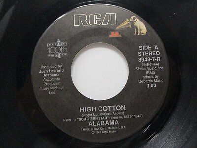 #ad Alabama High Cotton quot;Olequot; Baugh Road 45 RCA 1988 $3.25