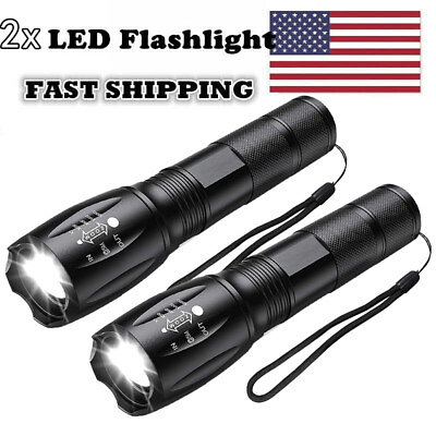 #ad 2x 12000Lm Super Bright Tactical Military LED Flashlight flash light 10000 LUX $7.99