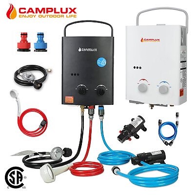 #ad Camplux 5L Tankless Gas Hot Water Heater w 12V Pump Kit Outdoor Portable Shower $209.99