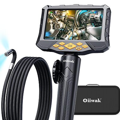#ad Oiiwak 5quot; 3ft Articulating Borescope Dual Len 8.0mm Industrial Endoscope IP67 $159.99