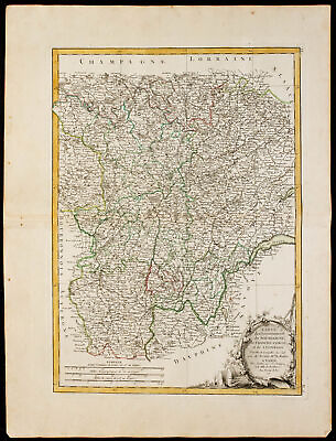 #ad 1780ca Bourgogne amp; Franche Comté Carte géographique ancienne Bonne Lyon EUR 175.00