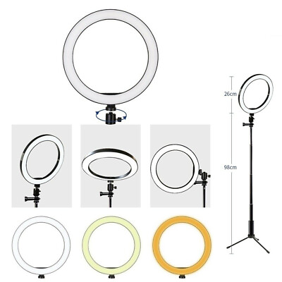 #ad 10quot; LED Light Ring w Stand Mount Kit amp; Selfie Stick For Live Broadcast Streaming $36.99