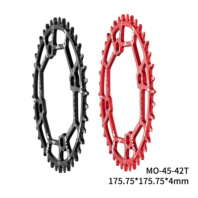 #ad High Quality CNC Aluminum Alloy Sprocket for Bicycle Black Red 40 52T Available $26.69