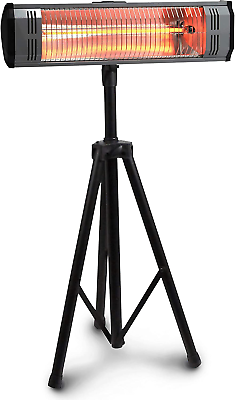 #ad Electric Space Heater Infrared Heater with 7 Ft Cord and Tripod Black $134.95