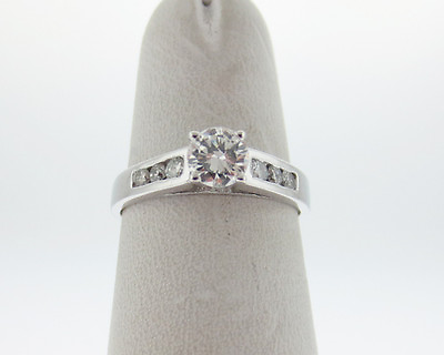 #ad Fine Estate 0.55ct Genuine Diamonds Solid Platinum Engagement Ring FREE Sizing $1395.00