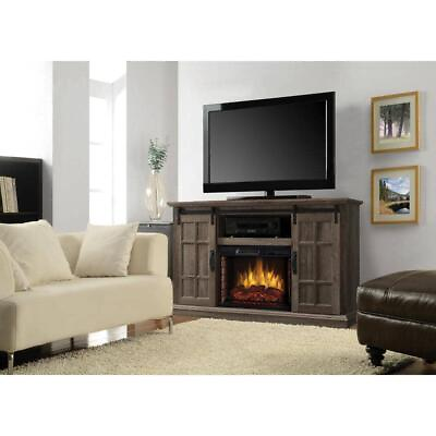 #ad Muskoka Electric Fireplace 33quot; x 55.25quot; x 15.5quot; Adjustable Flame Height Aged Oak $688.80
