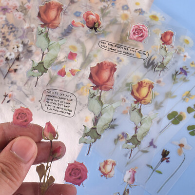 #ad #ad Washi Sticker Flower Plants Scrapbooking Stickers DIY Album Stickers Decor C $1.89