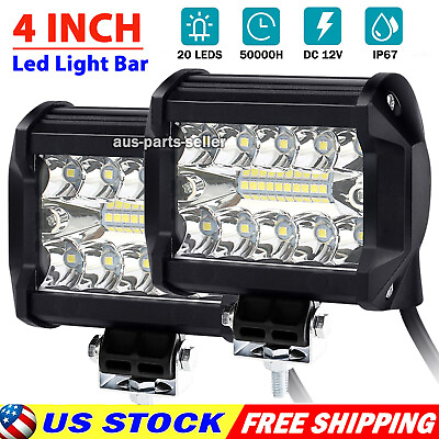 #ad 2X 4quot; 200W 20LED Work Light Bar Spot Pods Fog Lamp Offroad Driving Truck SUV 4WD $13.94