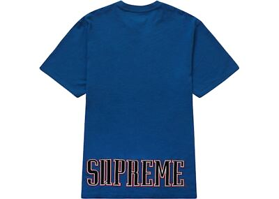 #ad Supreme Contrast Applique S S Top Light Blue SZ XL $45.00