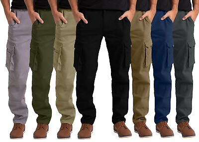 #ad Men#x27;s Flex Cargo Trousers Heavy Duty Stretch Casual Pants $30.99