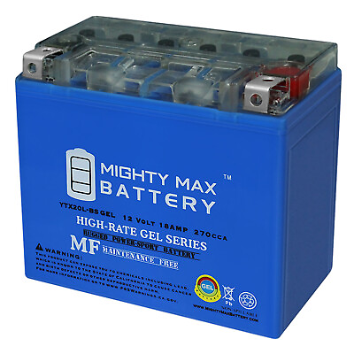 #ad Mighty Max YTX20L BS GEL 12V 18AH Replacement for Deka ETX16L ETX20L Battery $59.99