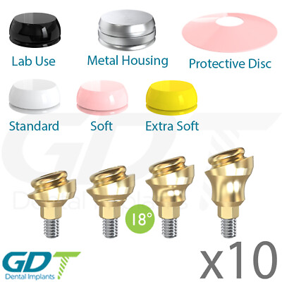 #ad X10 Angulated Click Attachment 18° Silicone Kit Int Hex 2.42 Titanium Dental $770.00
